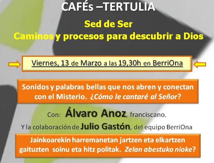 imagen El viernes 13 Marzo, Nuevo Café Tertulia 